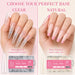 Coffin Nail Tips Clear versus Natural comparison for glitter encapsulated and French salon nail designs