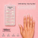 NSI Coffin Nail Tips Clear Tray 100ct, 10 sizes with 10 pieces each, hand wearing clear coffin tips