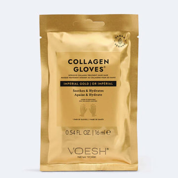 VOESH New York Collagen Gloves Imperial Gold hand mask sachet for soothing and hydrating dry hands