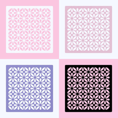 Nail Success Australia colour top plates for Brushless Pro Nail Dust Collector — floral cut-out design in pink, mauve, purple and black