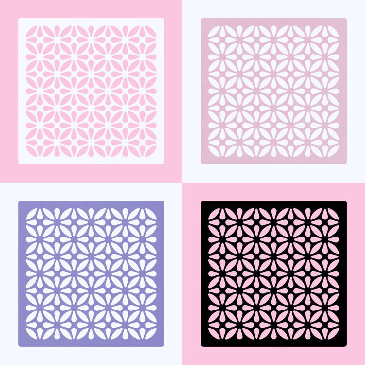 Nail Success Australia colour top plates for Brushless Pro Nail Dust Collector — floral cut-out design in pink, mauve, purple and black