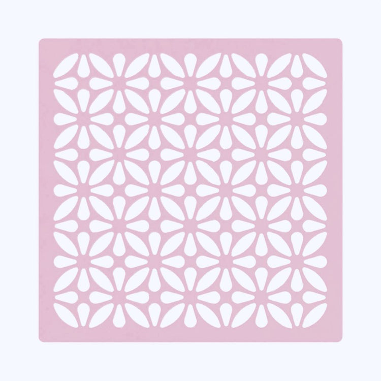 Soft pink top plate for brushless pro nail dust collector — floral cutout vent cover, replacement panel for manicure table vacuum