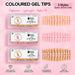 NSI coloured gel tips in 3 styles: square, almond and coffin, 240ct boxes