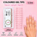 NSI coloured gel tips, Short Almond Perfect Pink, 240ct box with 12 sizes from 0 to 11