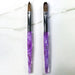 NSI Australia Crimped Kolinsky Acrylic Brush #18 – large professional acrylic nail sculpting brush with purple marbled handle