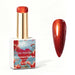 Nail Success Australia Crimson Cat Eye gel polish bottle with glossy red shimmer nail colour swatch