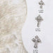 Silver cross rhinestone nail charms — 3D nail art studs, three designs with sizes 6×9mm, 8×13mm, 9×13mm (N-8267, N-8271, N-8275) for DIY manicures