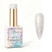 Crystal Moon Aurora Pearl Gel Polish with white crystal pearl shimmer swatch and glossy nail finish