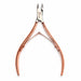 Rose gold cuticle nipper with ergonomic curved handles