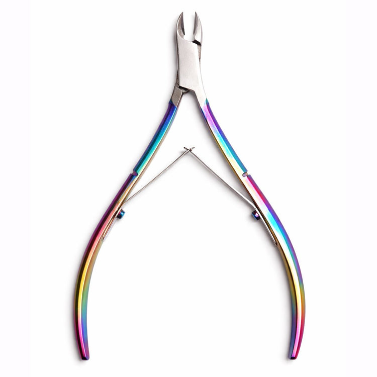 Rainbow cuticle nail nipper with stainless steel blades