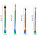 Rainbow cuticle pushers 4pcs set with measurement guide and textured grip handles, NSI Australia