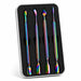 Rainbow cuticle pushers 4pcs set displayed in protective storage case with textured grip handles, NSI Australia