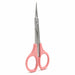 Pink handle cuticle scissors with stainless steel straight precision blade for detailed manicure trimming and nail care