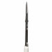 Side view of white handle cuticle scissors with stainless steel straight precision blades for detailed manicure trimming and nail care