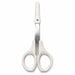 White handle cuticle scissors with protective blade cover and stainless steel precision blades for manicure trimming and nail care