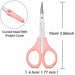 Pink handle cuticle scissors with curved head protective cover, stainless steel precision blade and 10cm manicure trimming design