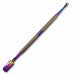 Rainbow cuticle trimmer and pusher tool with textured grip for manicure prep and nail care