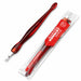 Red cuticle V-shaped trimmer and pusher nail tool with packaging, NSI Australia