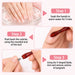Red V-shaped cuticle trimmer and pusher tool showing 3-step cuticle care instructions, NSI Australia