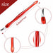 Red V-shaped cuticle trimmer and pusher nail tool with 11cm size guide, NSI Australia