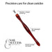 Red V-shaped cuticle trimmer and pusher nail tool with precision tip, NSI Australia