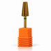 Cyclone Tungsten Carbide Nail Drill Bit 5-in-1, C Fine-Medium-Coarse, gold tapered cone, green band, orange stand
