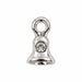 Silver bell dangle nail charm with a rhinestone