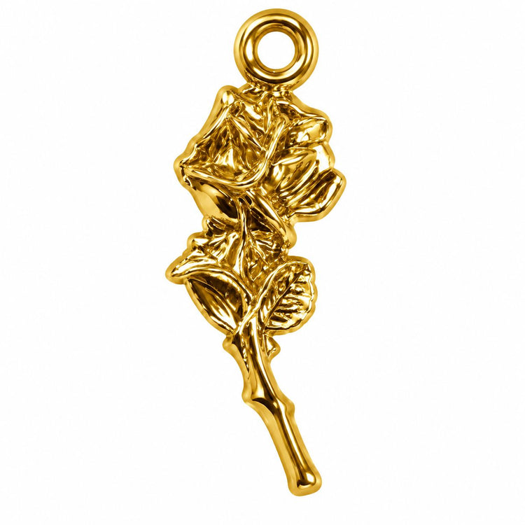 Gold rose dangle nail charm