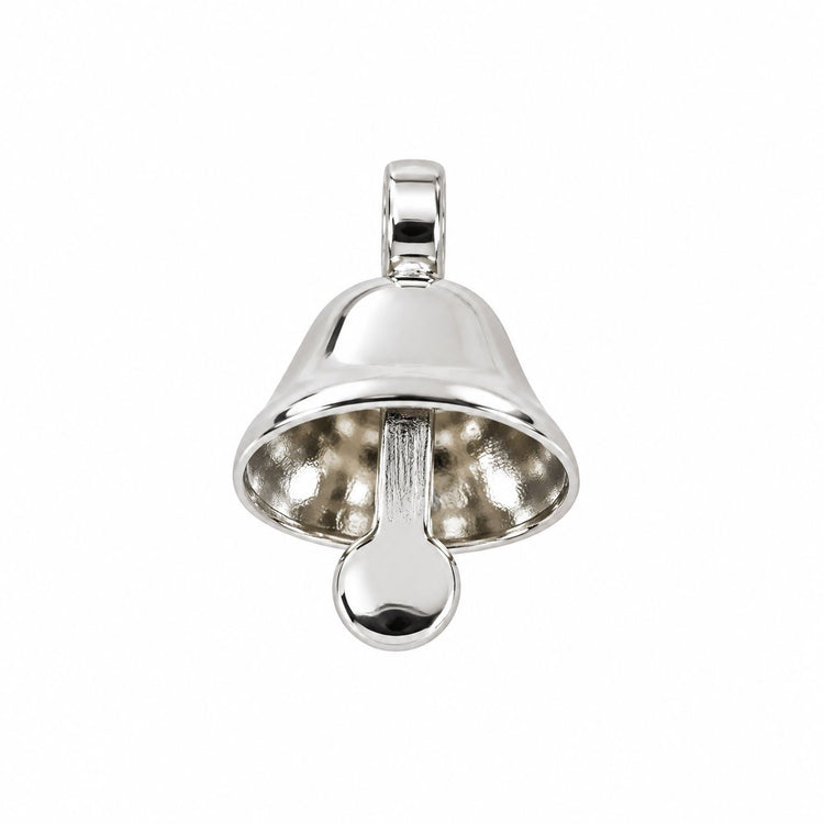 Silver bell dangle nail charm