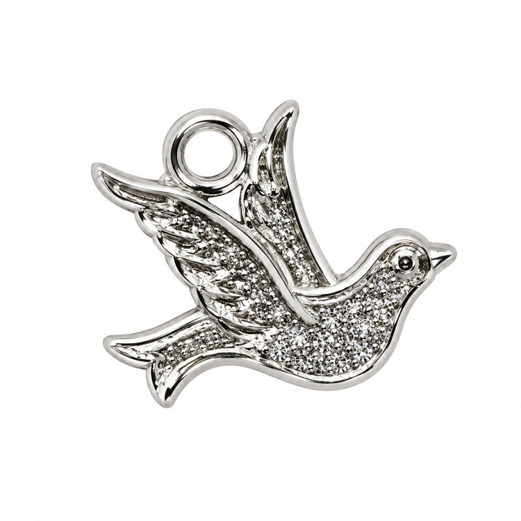 Silver dove dangle nail charm