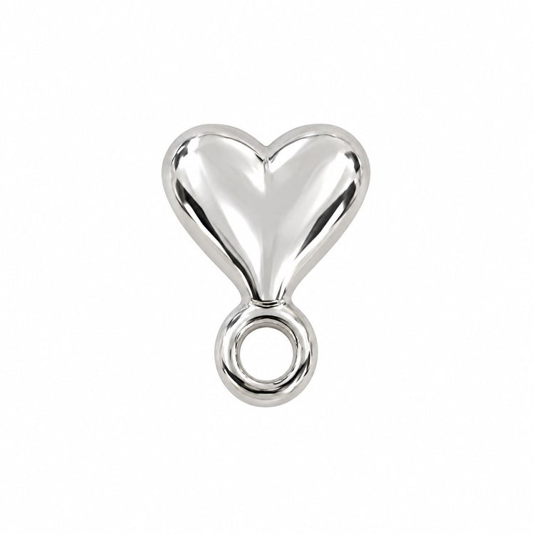 Silver heart dangle nail charm
