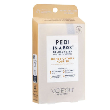 Voesh Pedi in a Box Deluxe 4 Step Honey Oatmilk Nourish pedicure kit