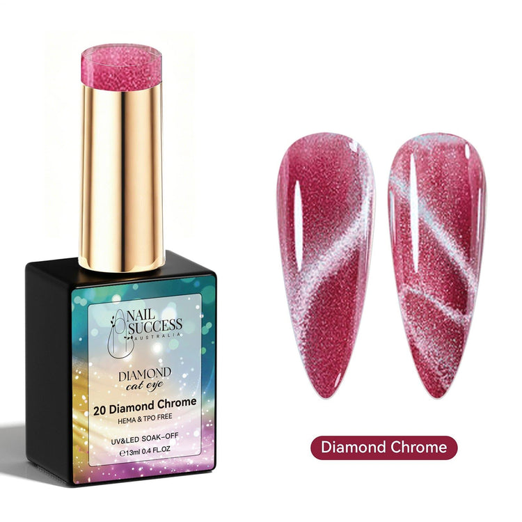 Diamond chrome gel polish cat eye gel polish NSI Australia