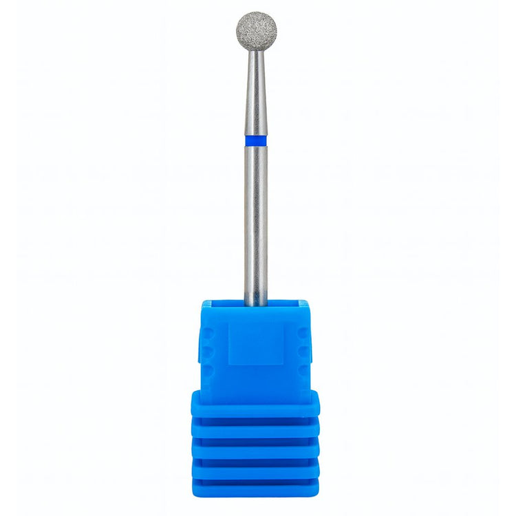 Diamond ball 4mm nail drill bit, medium-grit, stainless steel shank, cuticle cleaning tool for e-file manicures