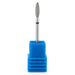 Diamond flame nail drill bit 9mm (blue band) — medium grit e-file bit for precise cuticle and sidewall work