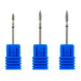 Diamond nail drill bit set—flame bits 6mm 8mm 9mm for cuticle and sidewall work, blue base, NSI Australia