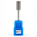 Diamond nail drill bit #17 — large cylinder (barrel) shape, diamond-grit e-file bit on blue holder