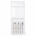 Six-piece mixed diamond nail drill bit set with assorted flame, ball and cylinder shapes in a clear storage case.
