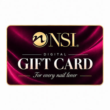 NSI Australia digital gift card in burgundy satin with a gold border, for every nail lover