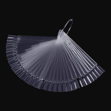 NSI Australia Nail Display Fan—50 clear square-tip swatch sticks on key ring for gel/polish color samples