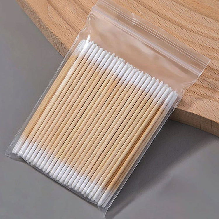 Disposable cotton swabs 100pcs – white cotton buds on wooden sticks for nail art cleanup, gel polish removal and cuticle detailing