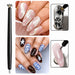 Black double-ended flower and stick cat-eye magnet tool creating magnetic gel polish nail art – NSI Australia