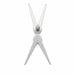 Silver scissor-shaped double-headed cat-eye magnet tool shown flat on a white background
