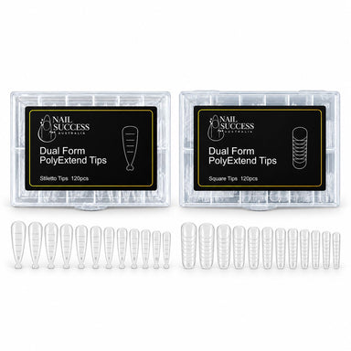 Nail Success Australia Dual Form PolyExtend Stiletto Tips and Square Tips 120pcs cases with tips