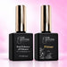 Nail Success Australia Bond Enhancer pH Balancer and Nail Primer duo, two 15ml black bottles with gold caps on a soft pink background