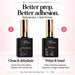Dehydrator and Nail Primer duo: clean and dehydrate the nail, then prime for a longer-lasting bond