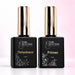 Nail Success Australia Dehydrator and Nail Primer duo, two 15ml black bottles with gold caps on a soft pink background