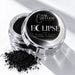 ECLIPSE black-to-clear thermo pigment in a silver jar with the approved Nail Success Australia lid label and black pigment powder on white satin.