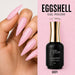 NSI Australia Eggshell Gel Polish 001 with pink speckled manicure sample on long almond nails
