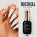 NSI Australia Eggshell Gel Polish 002 with white speckled manicure sample on long almond nails